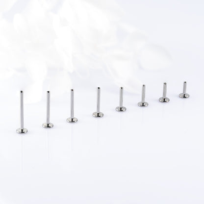 Threadless labret post 1.2 (16 G) base 4 mm