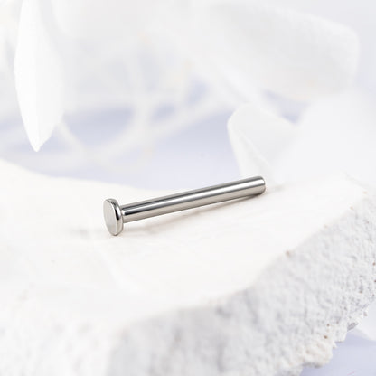 Threadless labret post mini 1.2 (16 G) base 2.5 mm