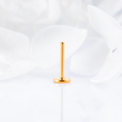 Threadless Gold labret post 1 (18 G) base 4 mm