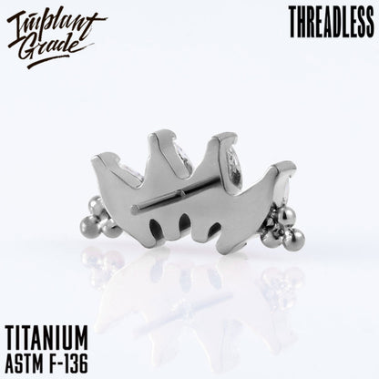 Threadless 4 Stones Bead Marquise Cluster