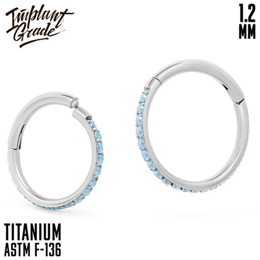 Twilight Aqua Hinged Segment Ring 1.2 (16 G)