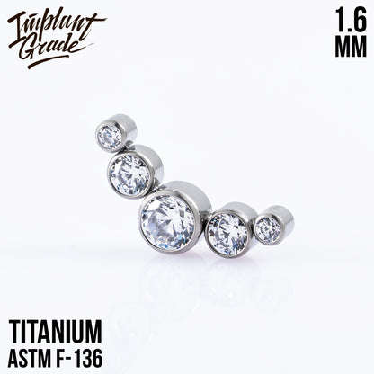 5 Stones Crystal Cluster 1.6