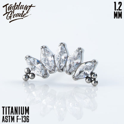 5 Stones Bead Marquise Cluster 1.2