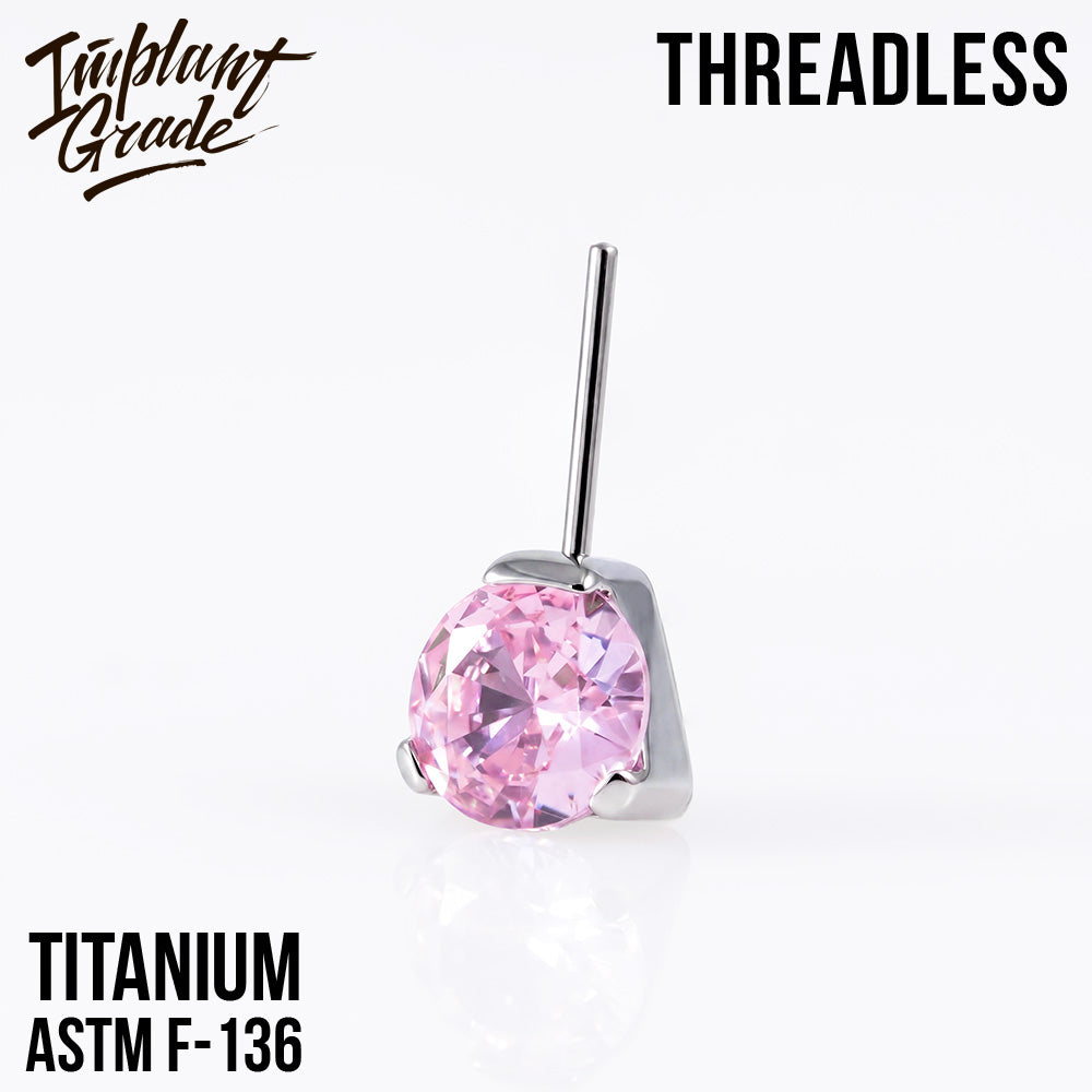 Threadless prong set CZ top