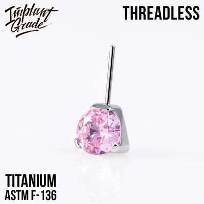 Threadless prong set CZ top
