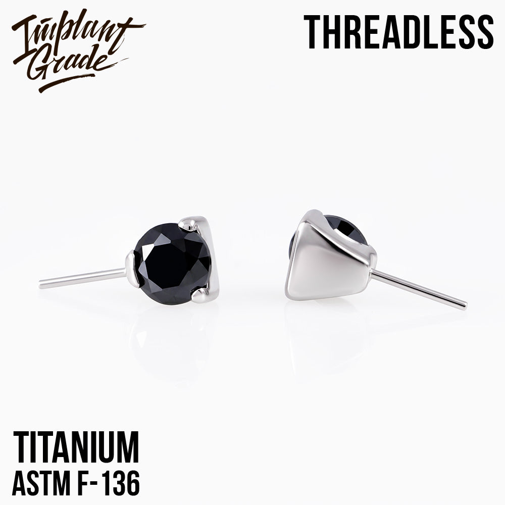 Threadless prong set CZ top
