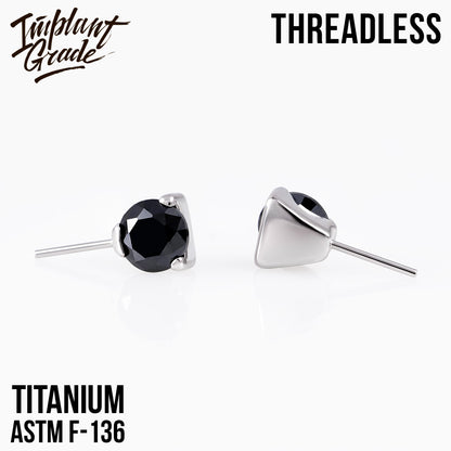 Threadless prong set CZ top