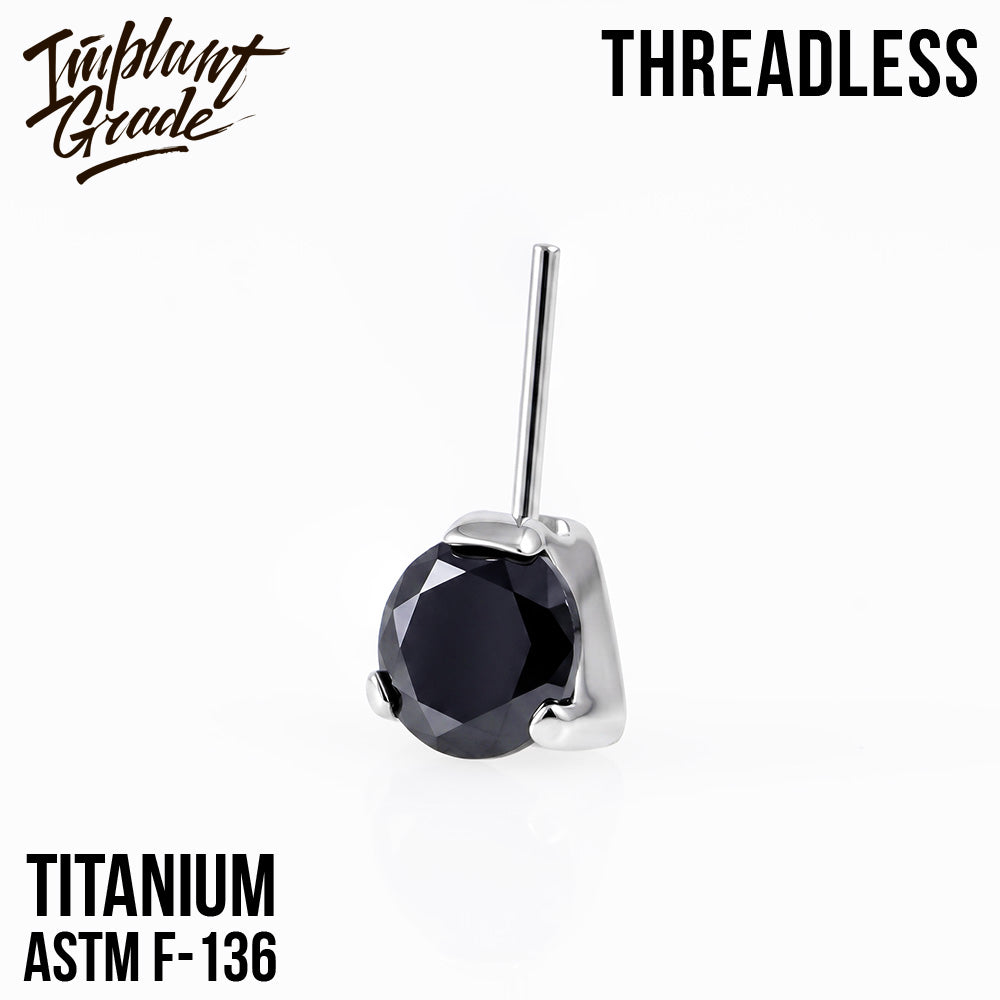 Threadless prong set CZ top