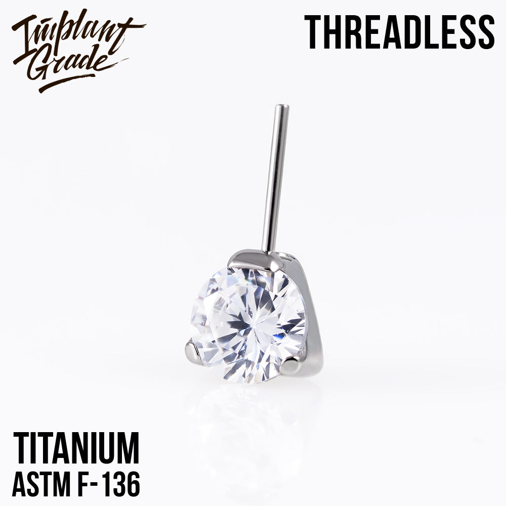 Threadless prong set CZ top