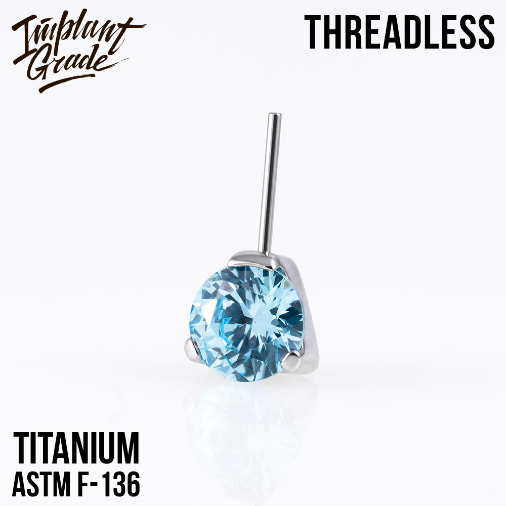 Threadless prong set CZ top