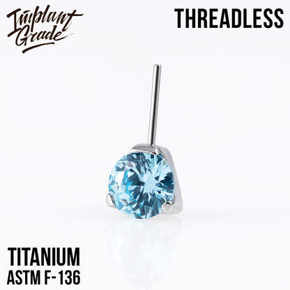 Threadless prong set CZ top