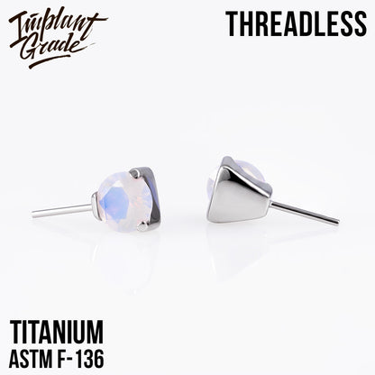 Threadless prong set CZ top