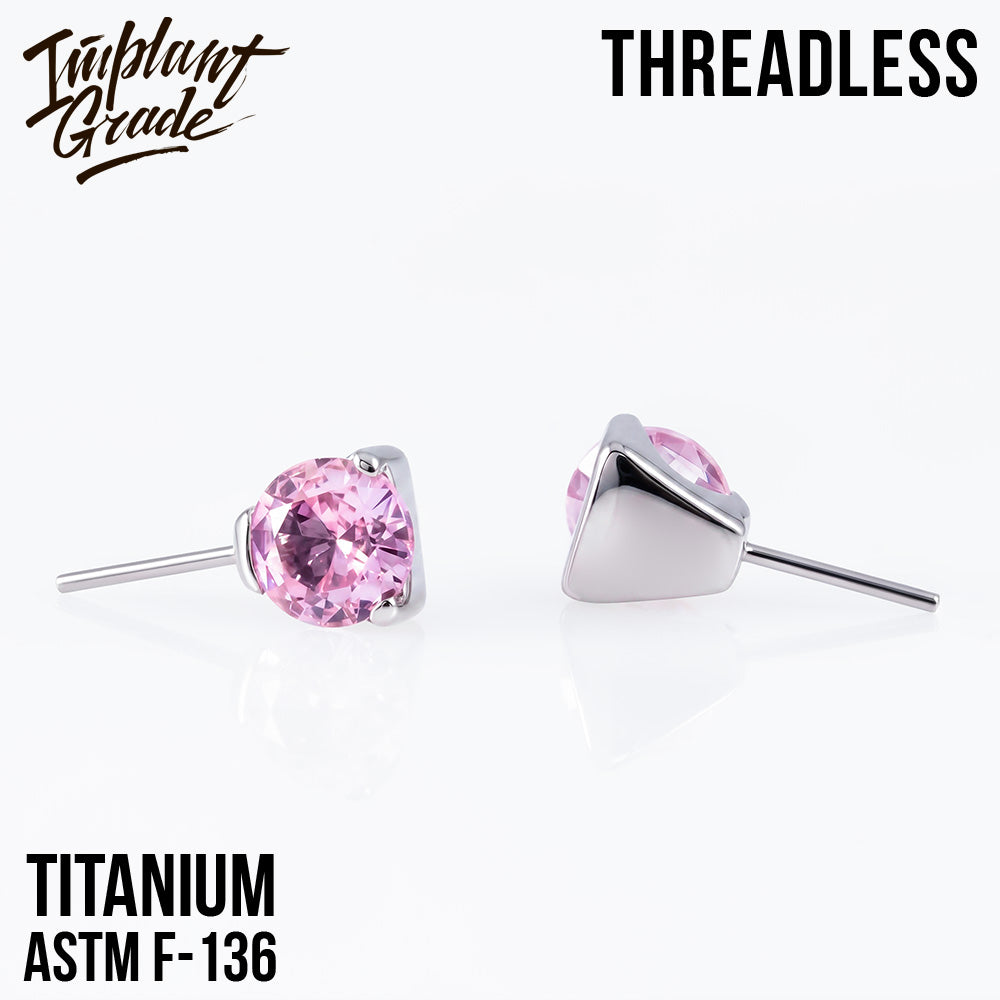 Threadless prong set CZ top