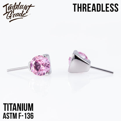 Threadless prong set CZ top