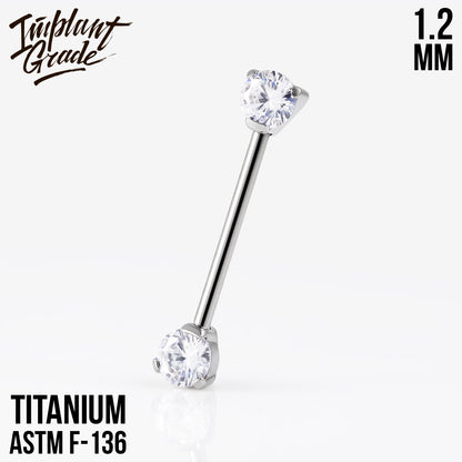 Threadless CZ Nipple Bar 1.2 (16 G)