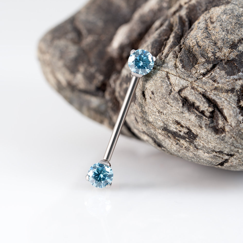Threadless CZ Nipple Bar 1.2 (16 G)