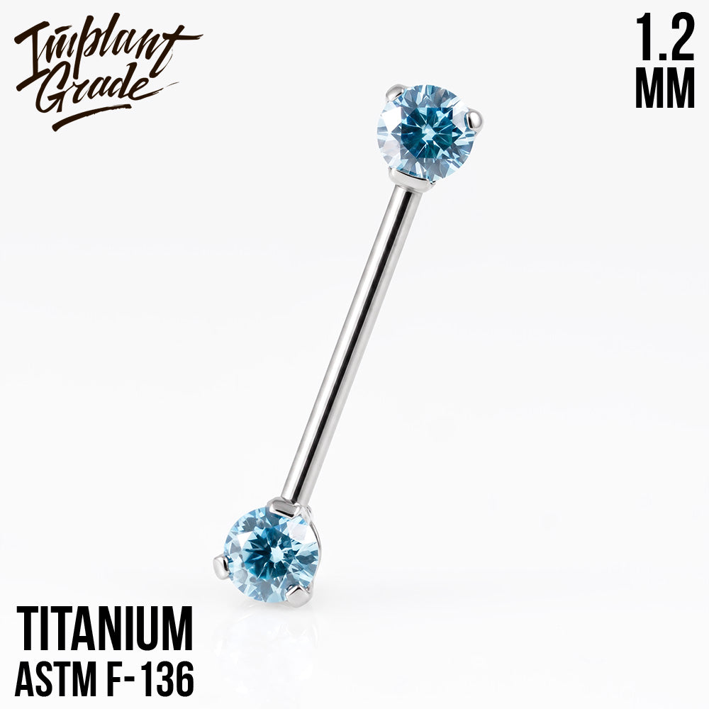 Threadless CZ Nipple Bar 1.2 (16 G)