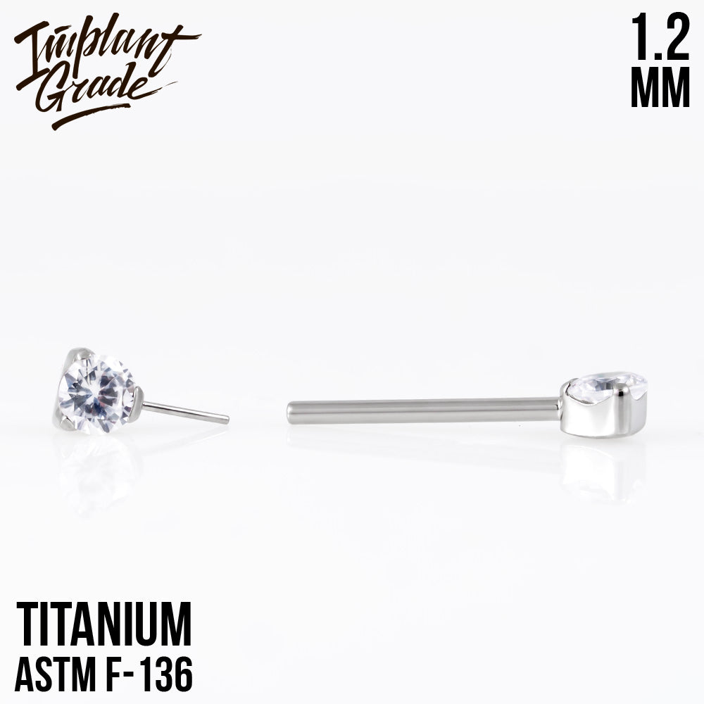 Threadless CZ Nipple Bar 1.2 (16 G)