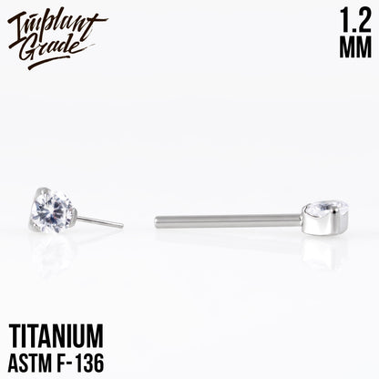 Threadless CZ Nipple Bar 1.2 (16 G)