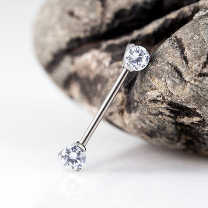 Threadless CZ Nipple Bar 1.2 (16 G)