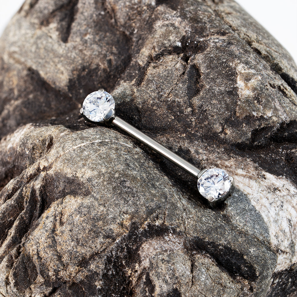 Threadless CZ Nipple Bar 1.2 (16 G)