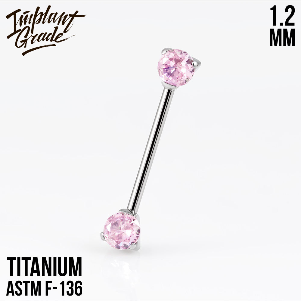 Threadless CZ Nipple Bar 1.2 (16 G)