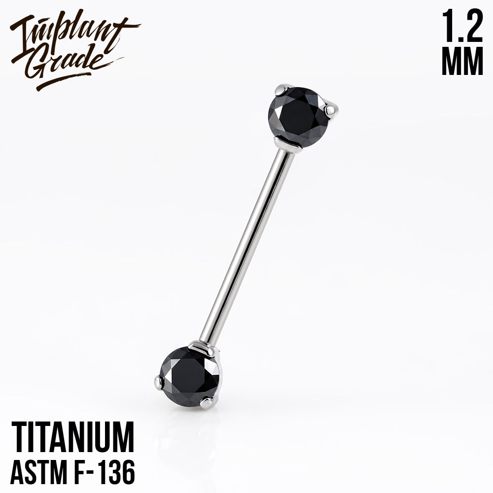Threadless CZ Nipple Bar 1.2 (16 G)