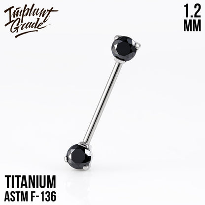 Threadless CZ Nipple Bar 1.2 (16 G)