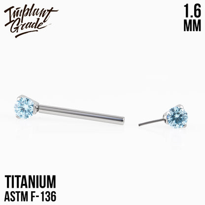 Threadless CZ Nipple Bar 1.6 (16 G)