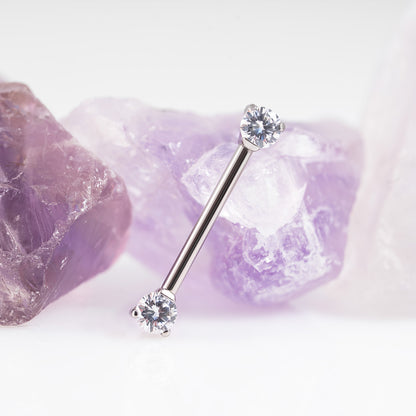 Threadless CZ Nipple Bar 1.6 (16 G)