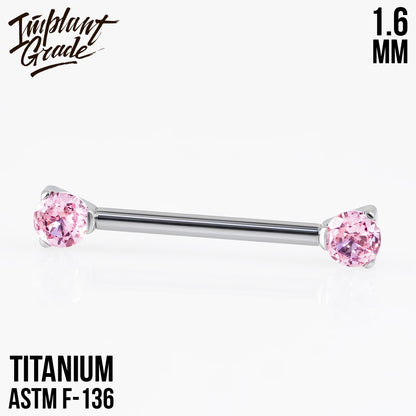 Threadless CZ Nipple Bar 1.6 (16 G)