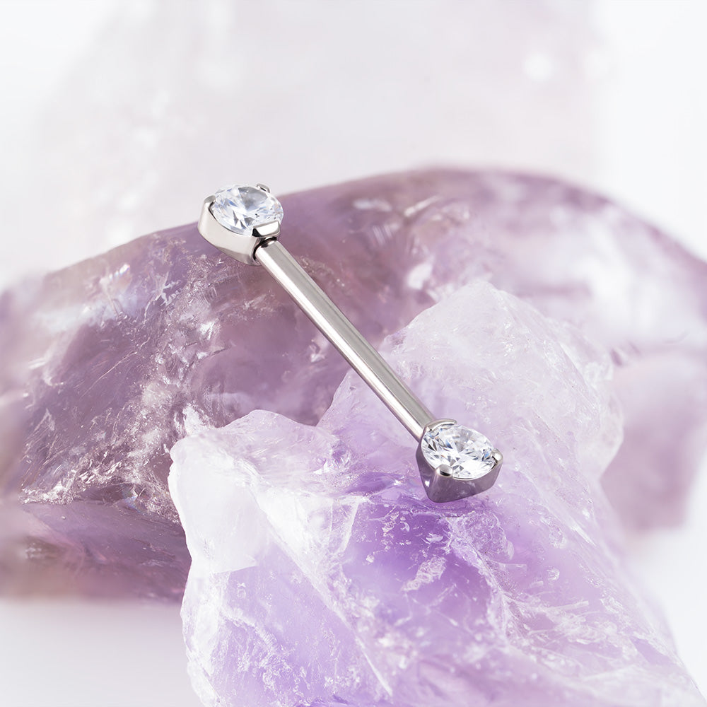 Threadless CZ Nipple Bar 1.6 (16 G)
