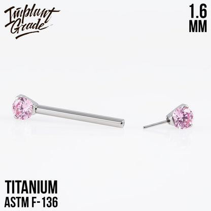 Threadless CZ Nipple Bar 1.6 (16 G)