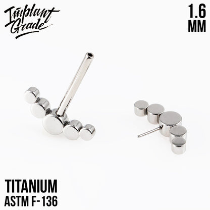 Threadless 5 Stone Nipple Bar 1.6 (14 G)