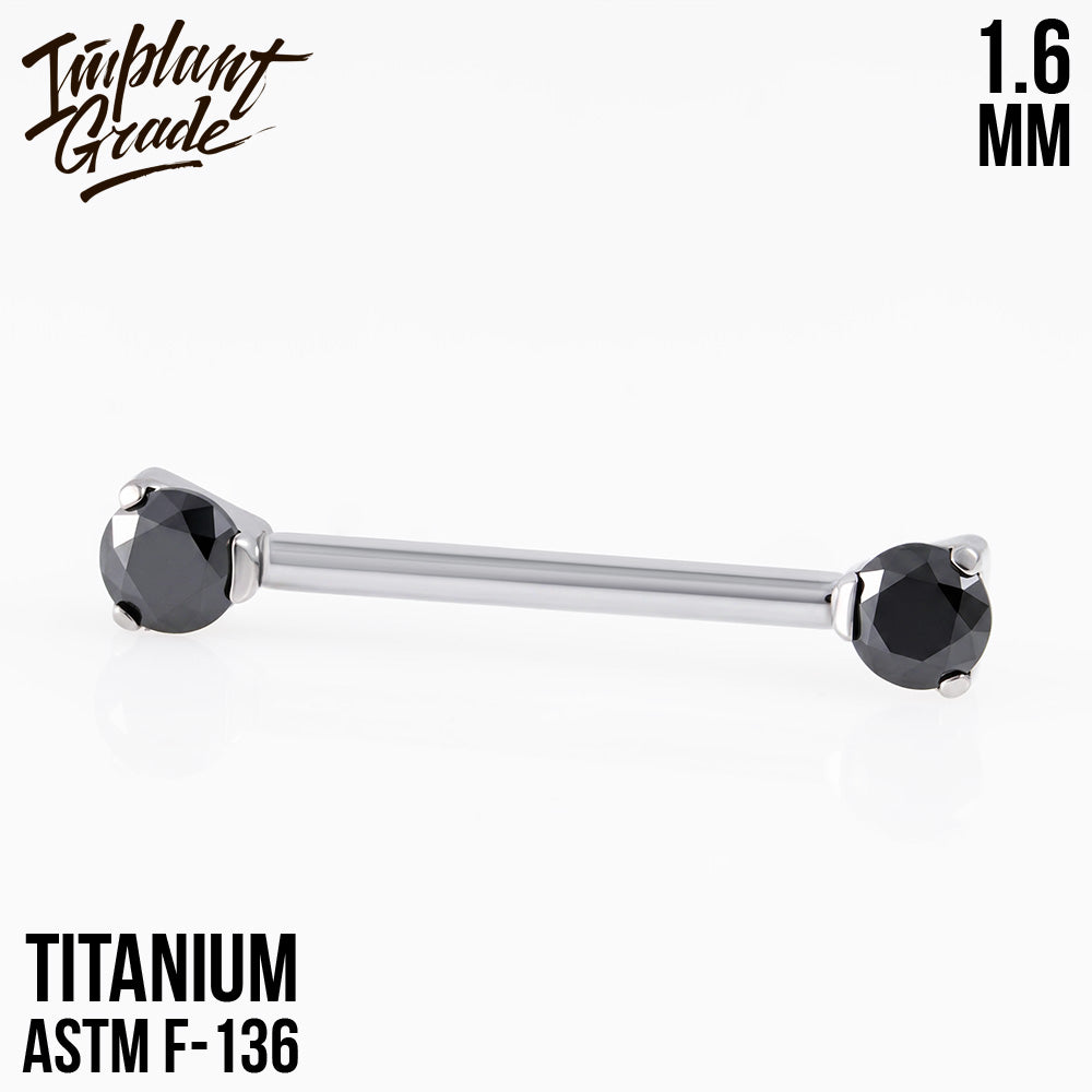 Threadless CZ Nipple Bar 1.6 (16 G)