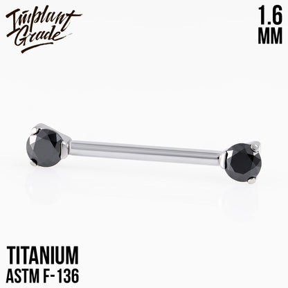 Threadless CZ Nipple Bar 1.6 (16 G)