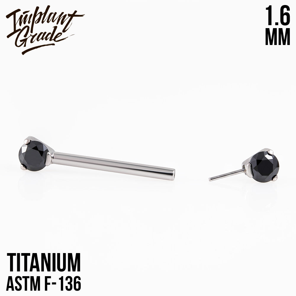 Threadless CZ Nipple Bar 1.6 (16 G)