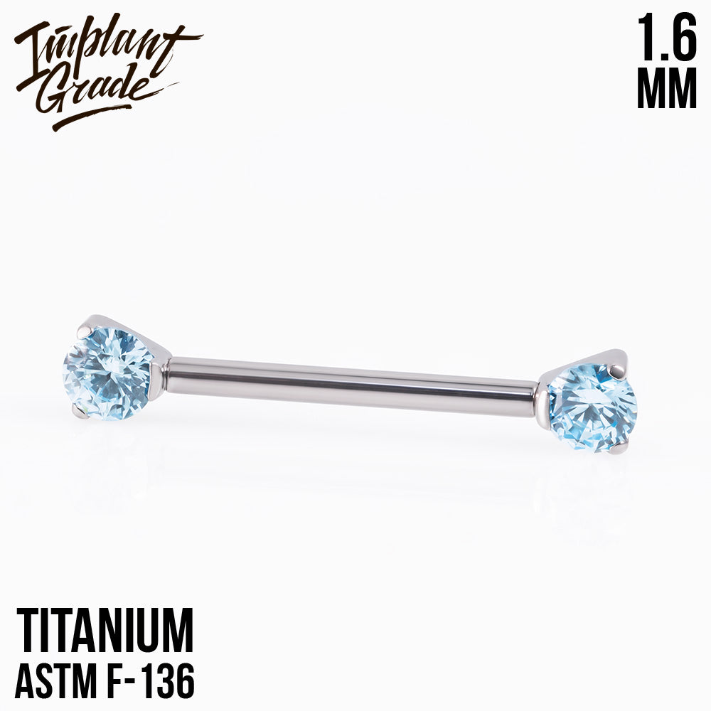 Threadless CZ Nipple Bar 1.6 (16 G)