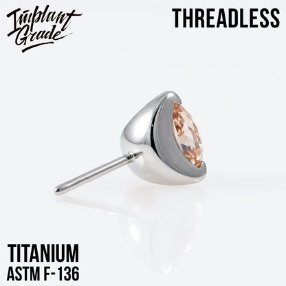 Threadless three prong set Champagne top