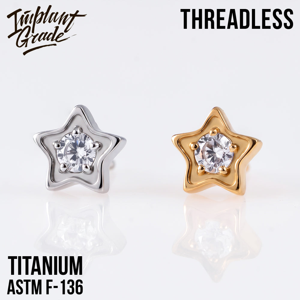 Threadless Crystal Star top