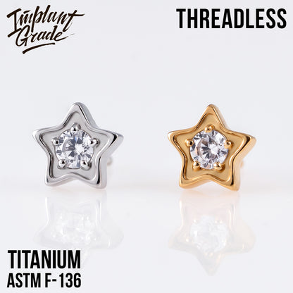 Threadless Crystal Star top