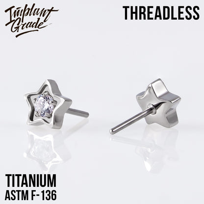 Threadless Crystal Star top