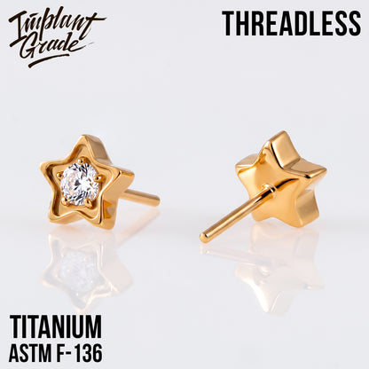 Threadless Crystal Star top
