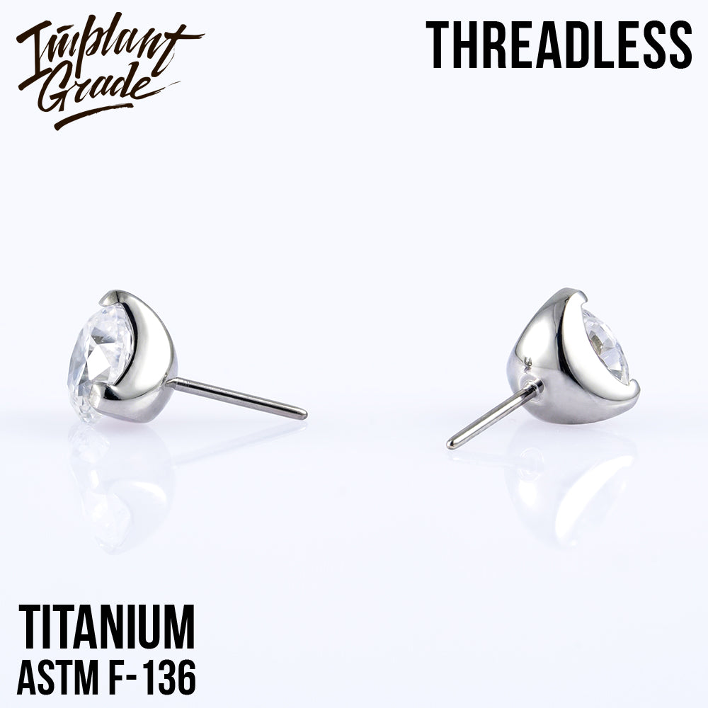Threadless three prong set crystal top