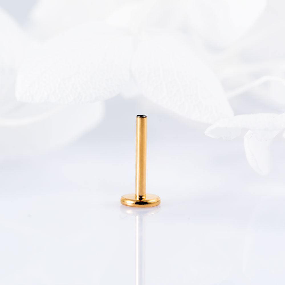 Gold Labret post 1 (18 G) base 4 mm