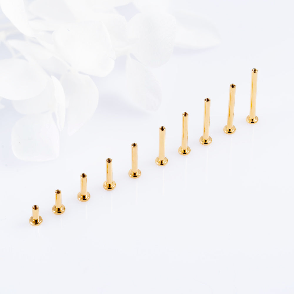 Labret post Gold MINI 1.2 (16 G) base 2.5 mm