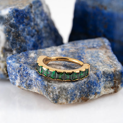 Idol lite Emerald Gold Hinged Segment Ring 1.2 (16 G)