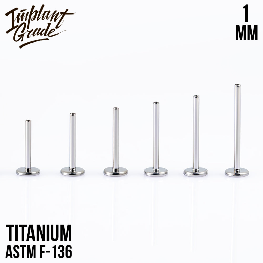 Labret post 1 (18 G) base 4 mm