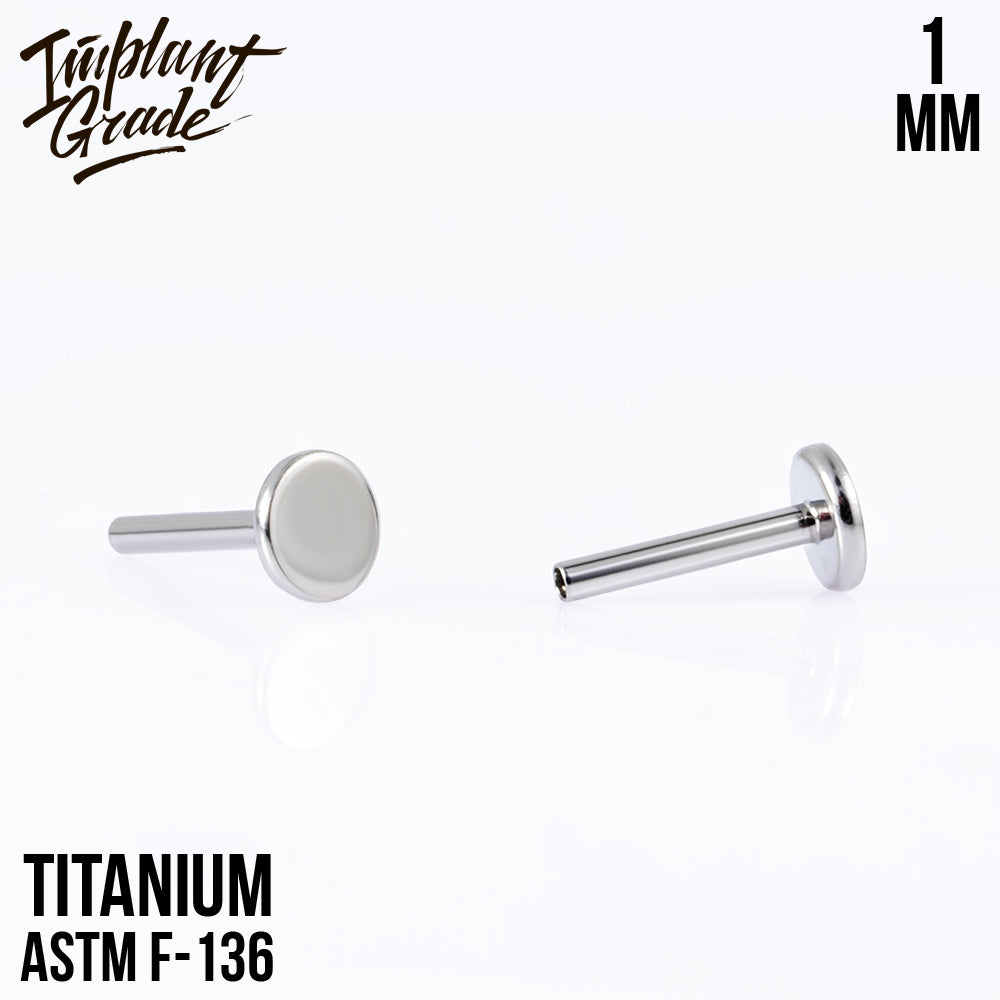 Labret post 1 (18 G) base 4 mm