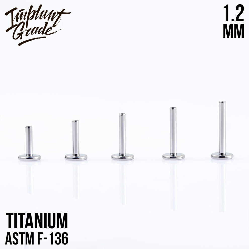 Labret post 1.2 (16 G) base 4 mm
